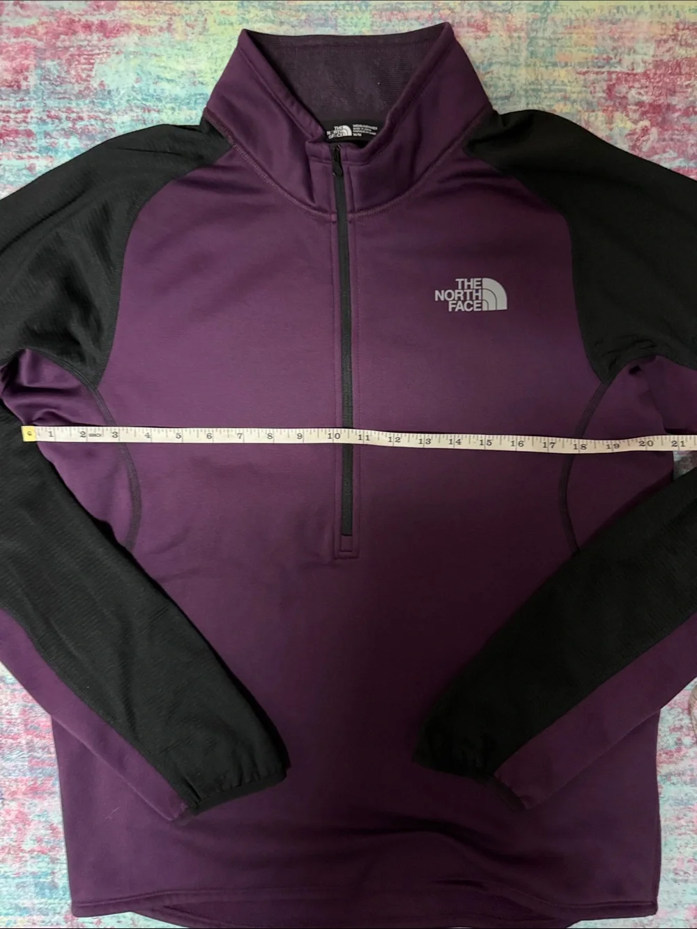 The North Face Men's Plum Purple and Black Quarter-Zip Performance Pullover